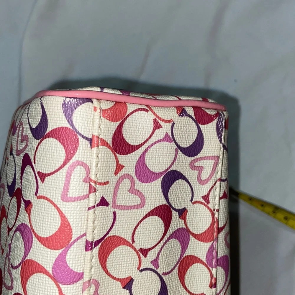 Vintage Gorgeous Coach Heritage Tattersall Bias Hearts logo cosmetic bag